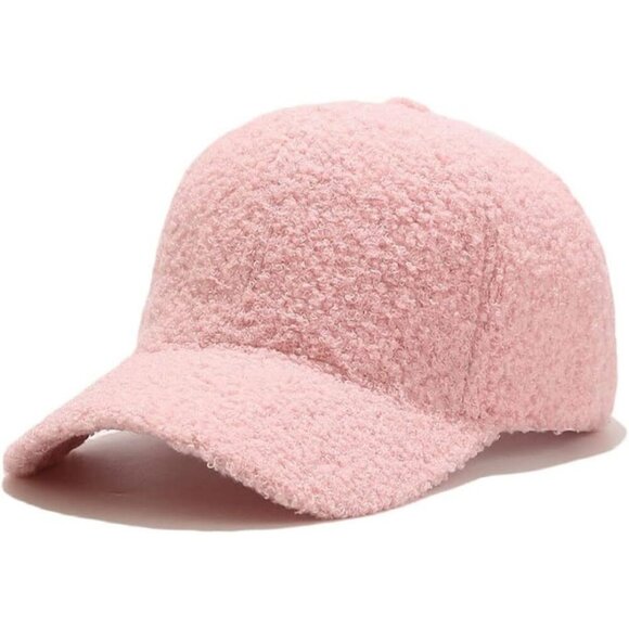 Women\'s A Pink Winter Warm Classic Wool Adjustable Baseball Style Hat Cap main image 6